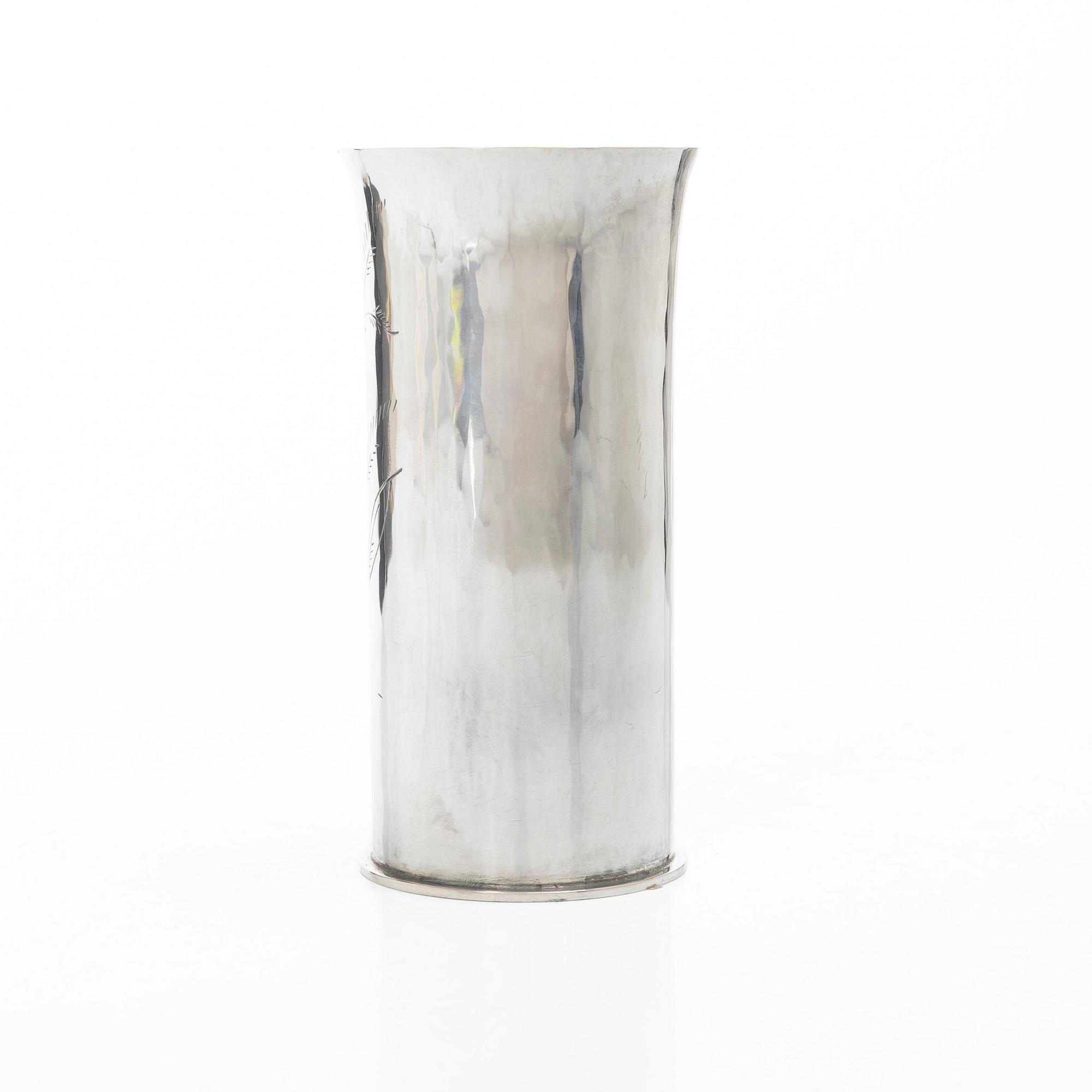Gunnar Cyrén, Vase, sterling silver, Gävle, 1982.