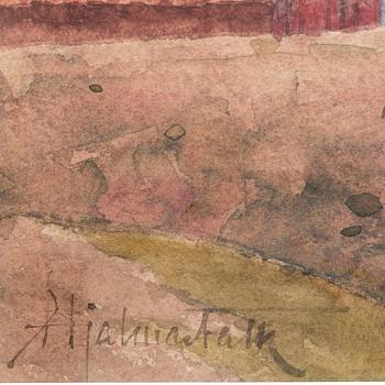 Hjalmar Falk, akvarell, signerad.