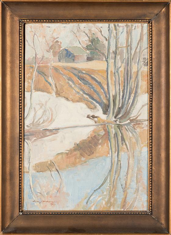 Marja Halonen, oil on canvas, signed and dated 1929.