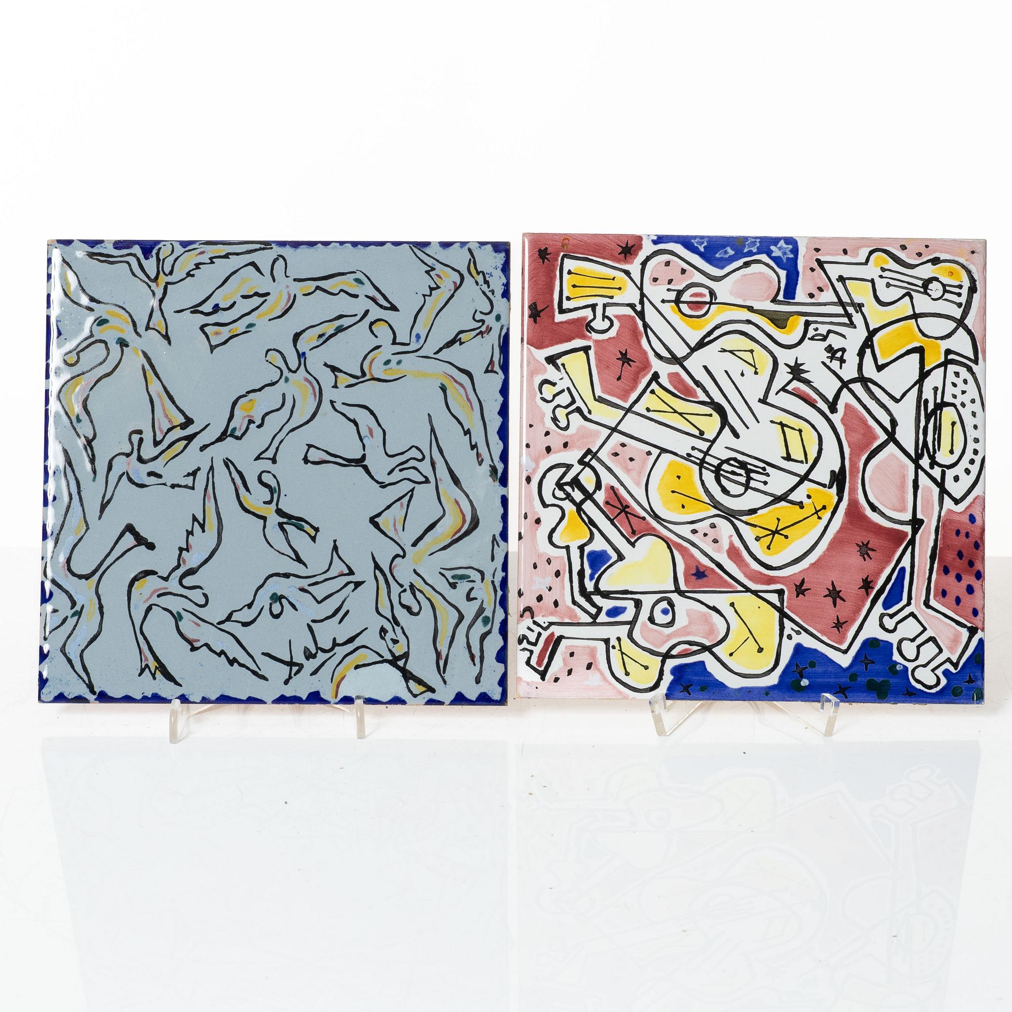 Salvador Dalí, after. Twelve earthenware tiles, late 20th Century.