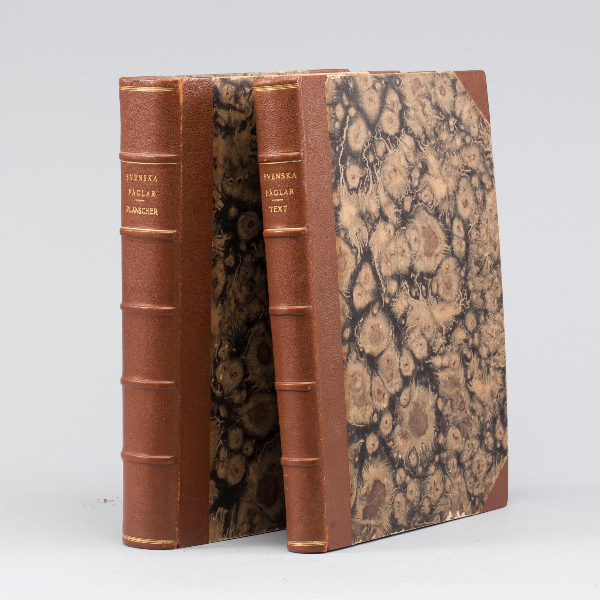 BOKVERK, 2 volymer, "Svenska fåglar",  M.W. & F von Wright. Stockholm, 1924.