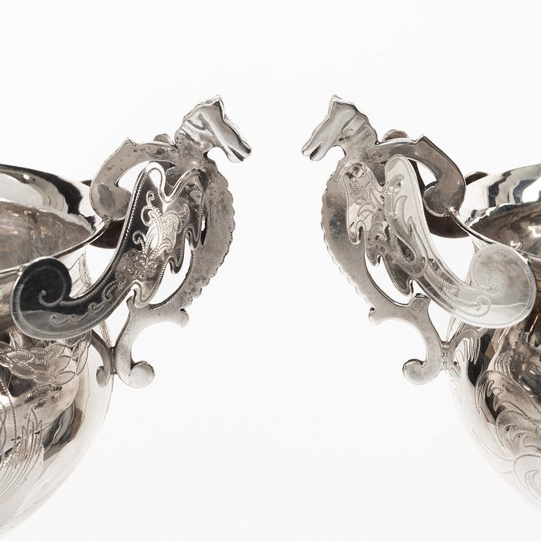 A pair of Swedish sterling silver bowls, mark of Guldsmed S Petersson i Söderhamn Ab, Bollnäs 1987.