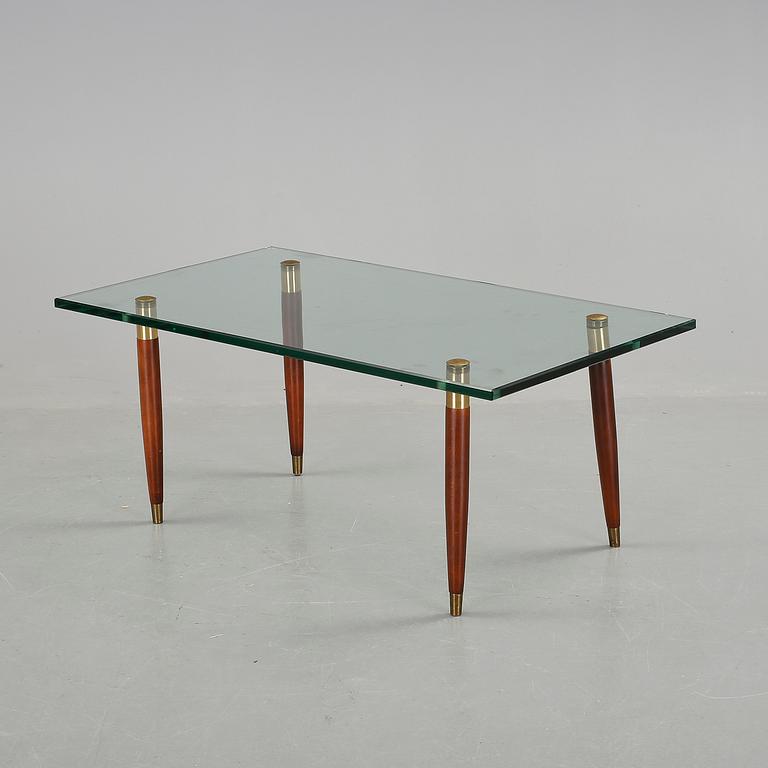 SOFFBORD, Danmark, glas och mahogny, 1950-60-tal.
