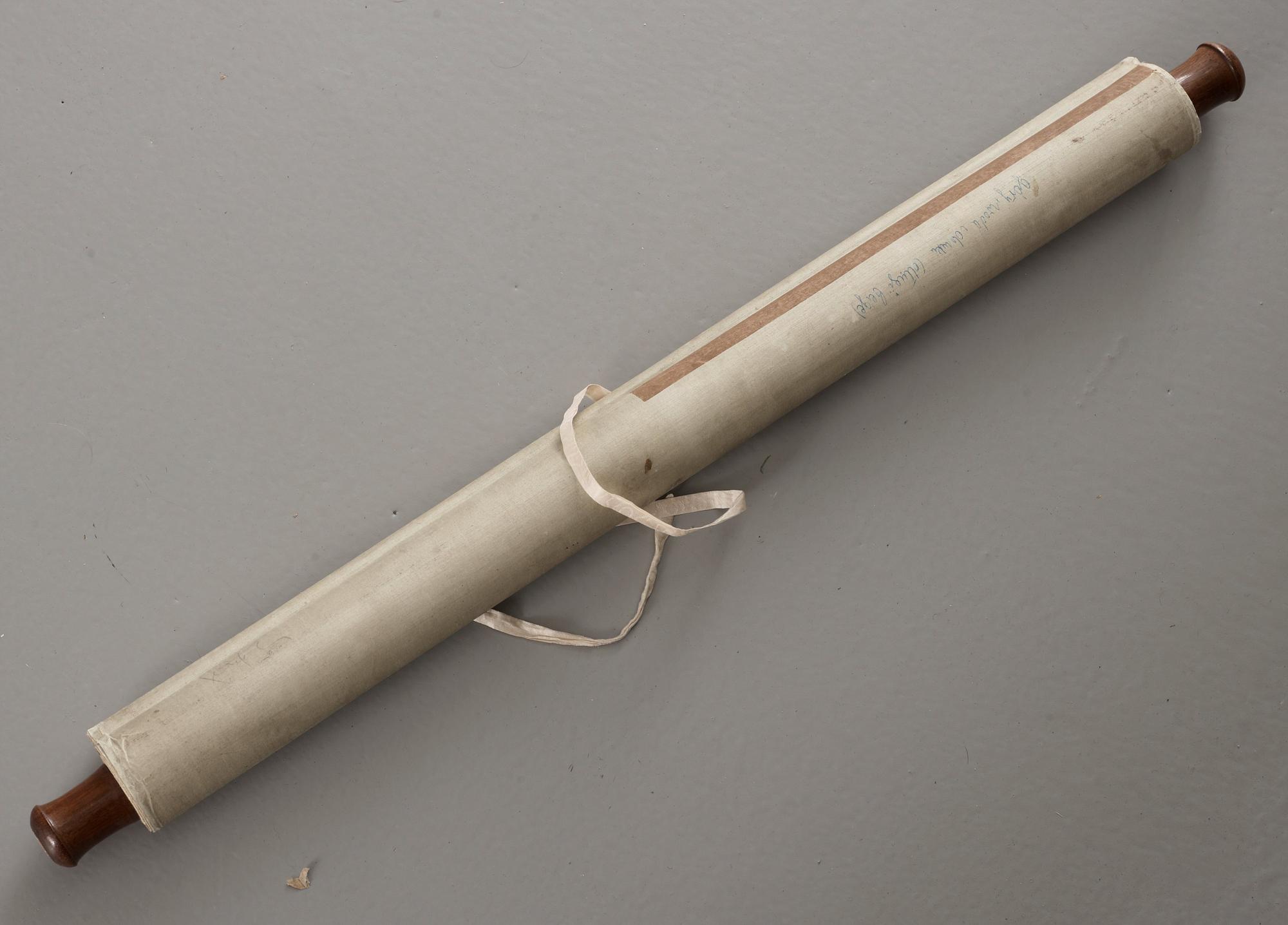 A hanging scroll of a landscape in the style of Wang Jian (1598-1677), late Qing dynasty (1644-1912).