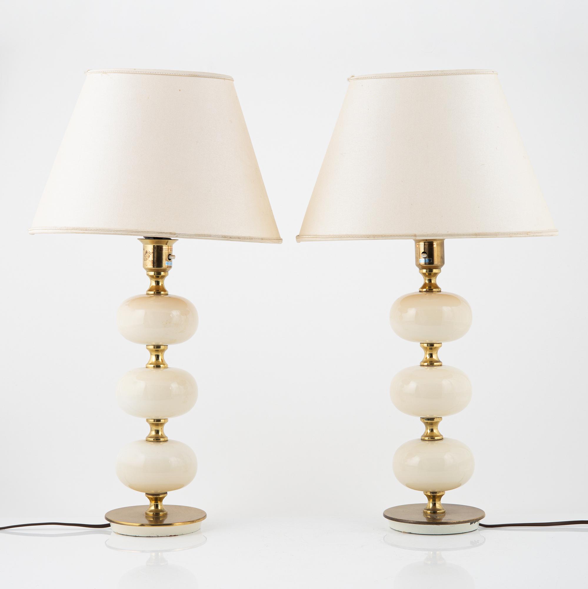 Bordslampor, ett par, Tranås Stilarmatur, 1970-tal.