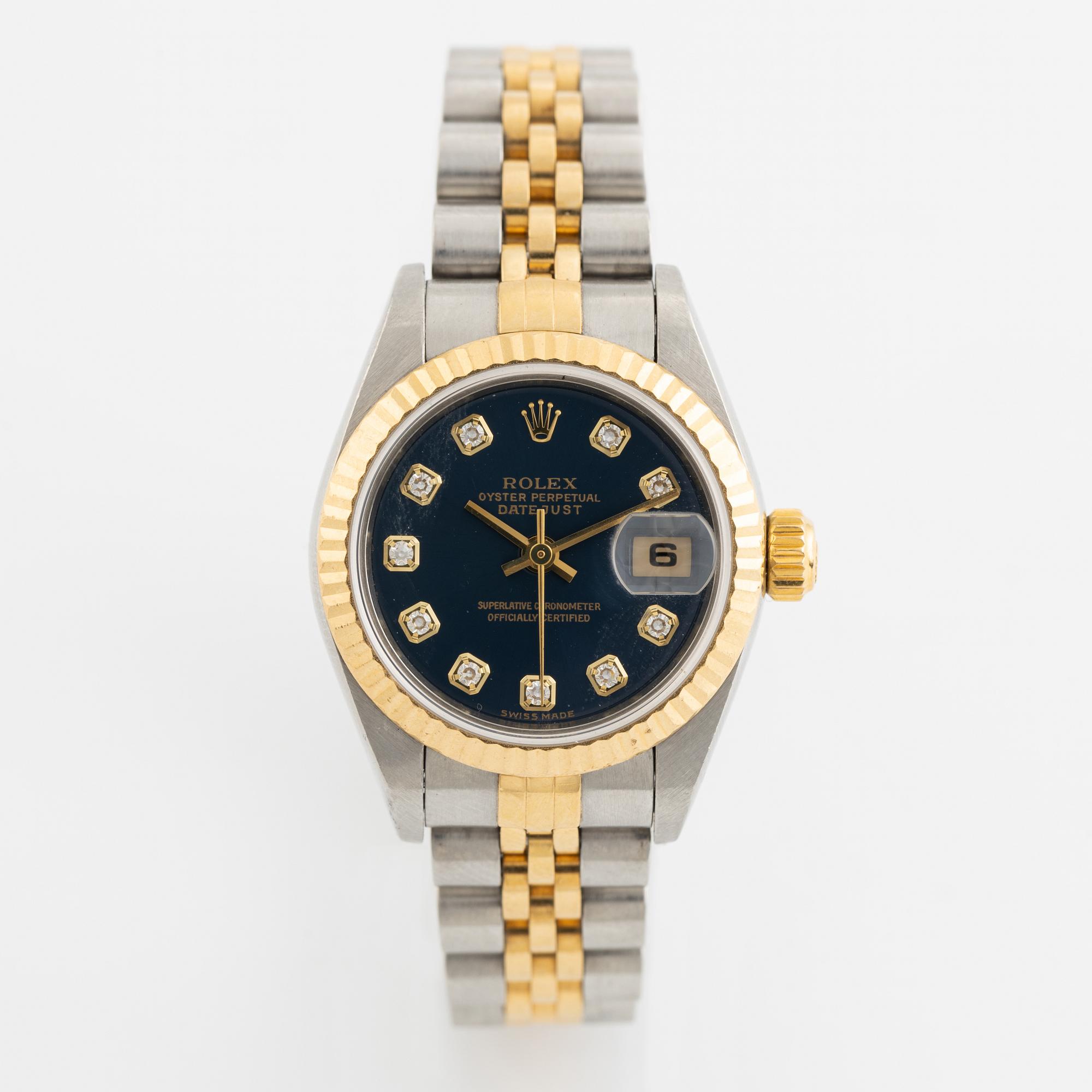 Rolex, Datejust, "Diamond Dial", wristwatch, 26 mm.