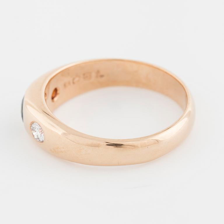 A sapphire and brilliant cut diamond ring by JM Johansson, Göteborg, 1991.