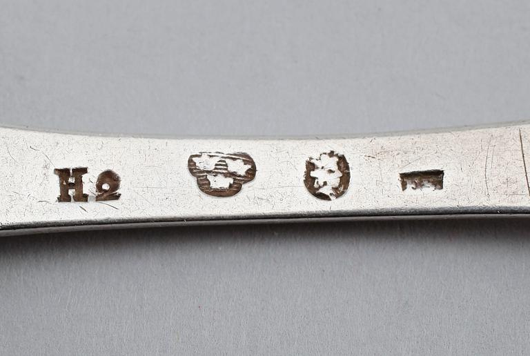 MATSKEDAR, 5 st snarlika, silver, 1700-tal. Vikt ca 276 gram.