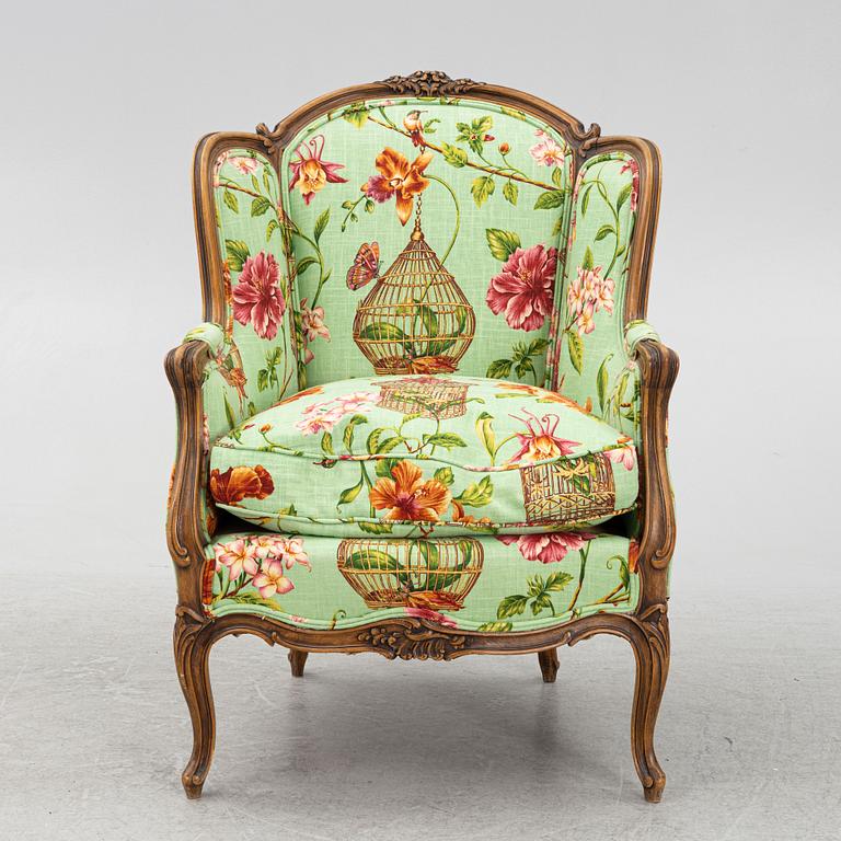 A bergère, Louis XV style, early 20th century.