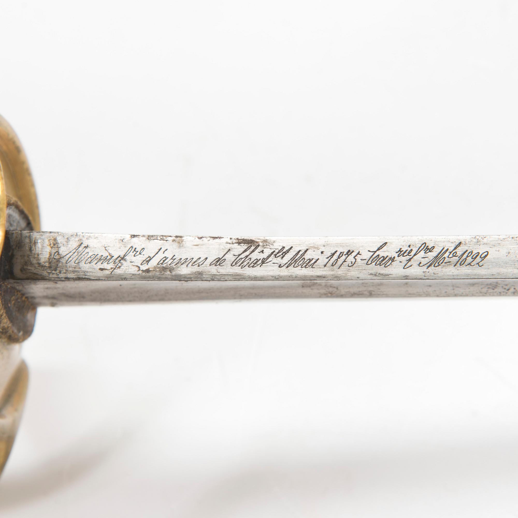 A French cavalry sabre model 1822.