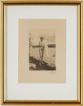 ANDERS ZORN, etching, 1914, signed in pencil.