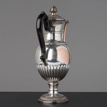 A Swedish late Empire 1830's coffeepot by Jacob Lenholm (master in Stockholm 1827-40).