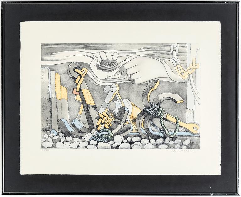 AXEL OLSON, litografi, signerad numrerad 214/260.