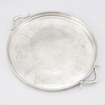 Nils Fougstedt, a pewter tray from Firma Svenskt Tenn.