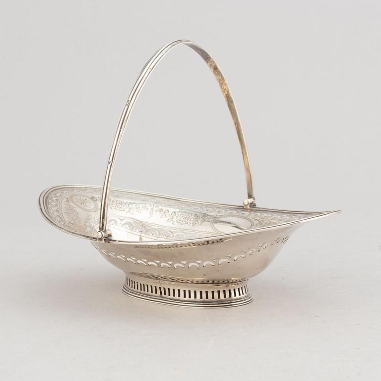 Hester Bateman, konfektkorg, silver, London 1789.