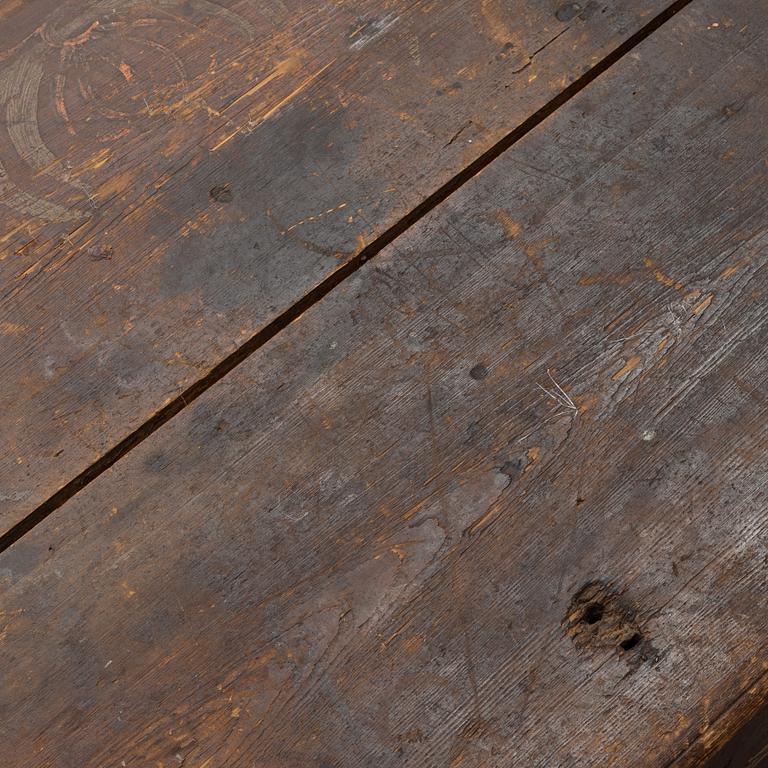 A painted Swedish chest, possibly from Uppland, second half of the 18th century.