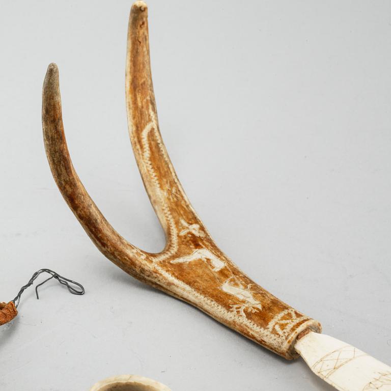 Seven sami objects, i.a letter openers, first half of the 20th century.