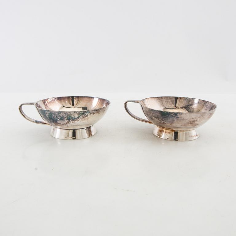 Coupe glasses 10 pcs, silver-plated, CR Carlström, mid-20th century.