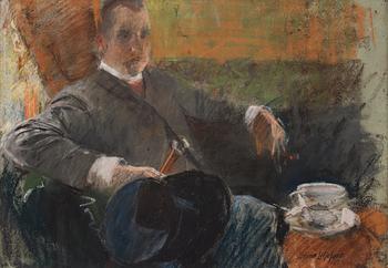 336. Bruno Liljefors, Portrait of the artist's brother Pontus Julius Liljefors (1864-1942).