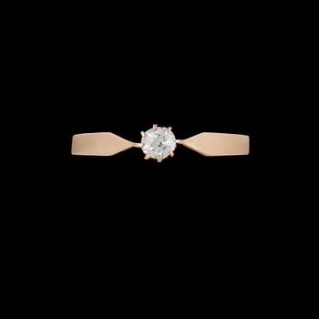 RING, 18k guld med äldre briljantslipad diamant, Hudiksvalls Guldsmedsaffär, Hudiksvall. Vikt 2 g.