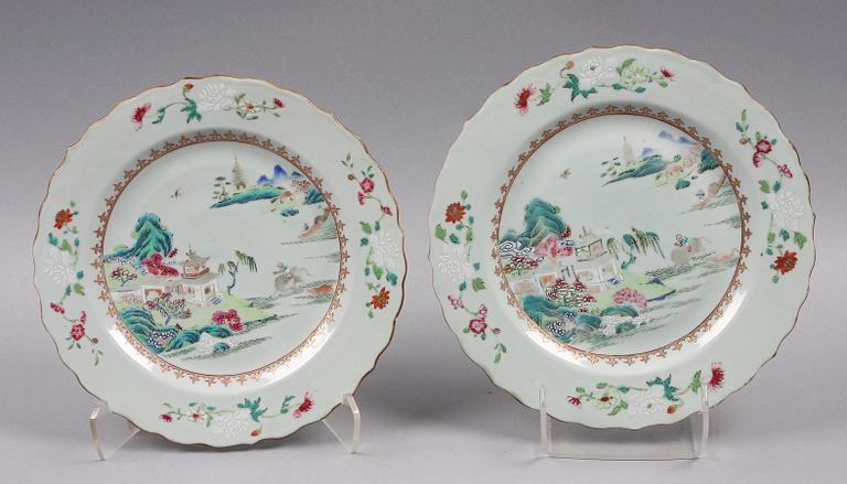 TALLRIKAR, 4 st, porslin, Kina, 1700-tal.