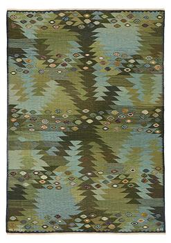 193. Barbro Nilsson, A CARPET, "Tånga, grön", flat weave, ca 246,5 x 170 cm, signed AB MMF BN.