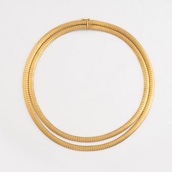 Necklace and bracelet, 18K gold. Italian marks.