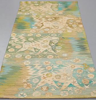 Barbro Nilsson, VÄVD TAPET, "Åar - Sakta rinnande vatten", gobelängvariant, ca 243 x 108 cm, signerad AB MMF BN.