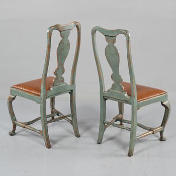 STOLAR, ett par, senbarock, 1700-talets mitt.