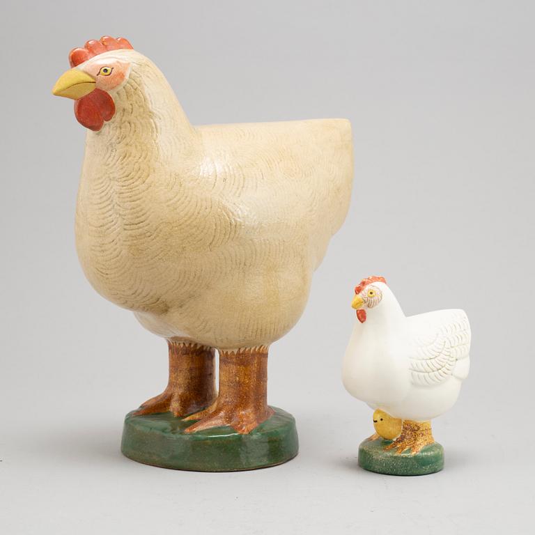 Lisa Larson, two stoneware figurines, K-studion, Gustavsberg.