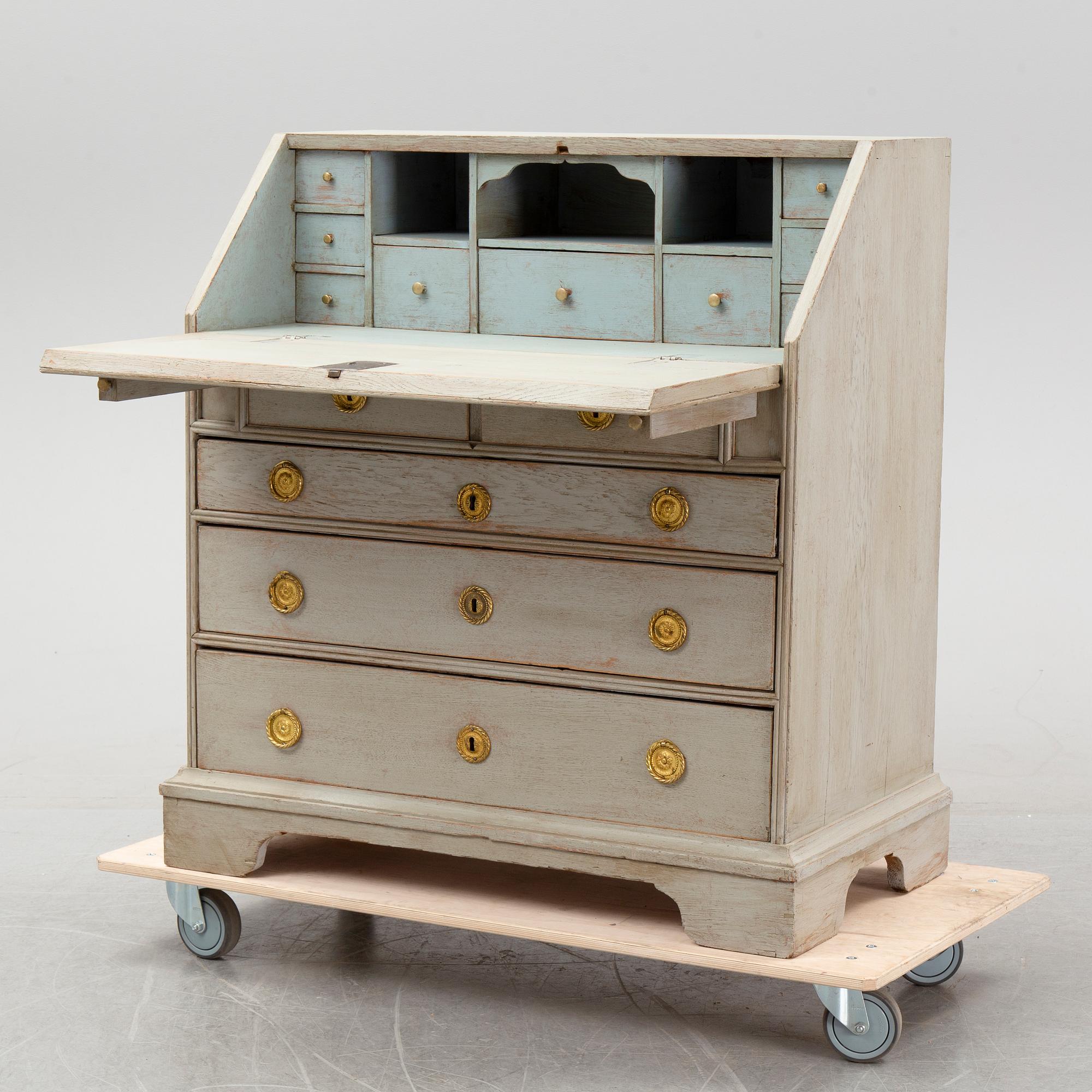 A Swedish painted secretaire, first half of the 19th century.