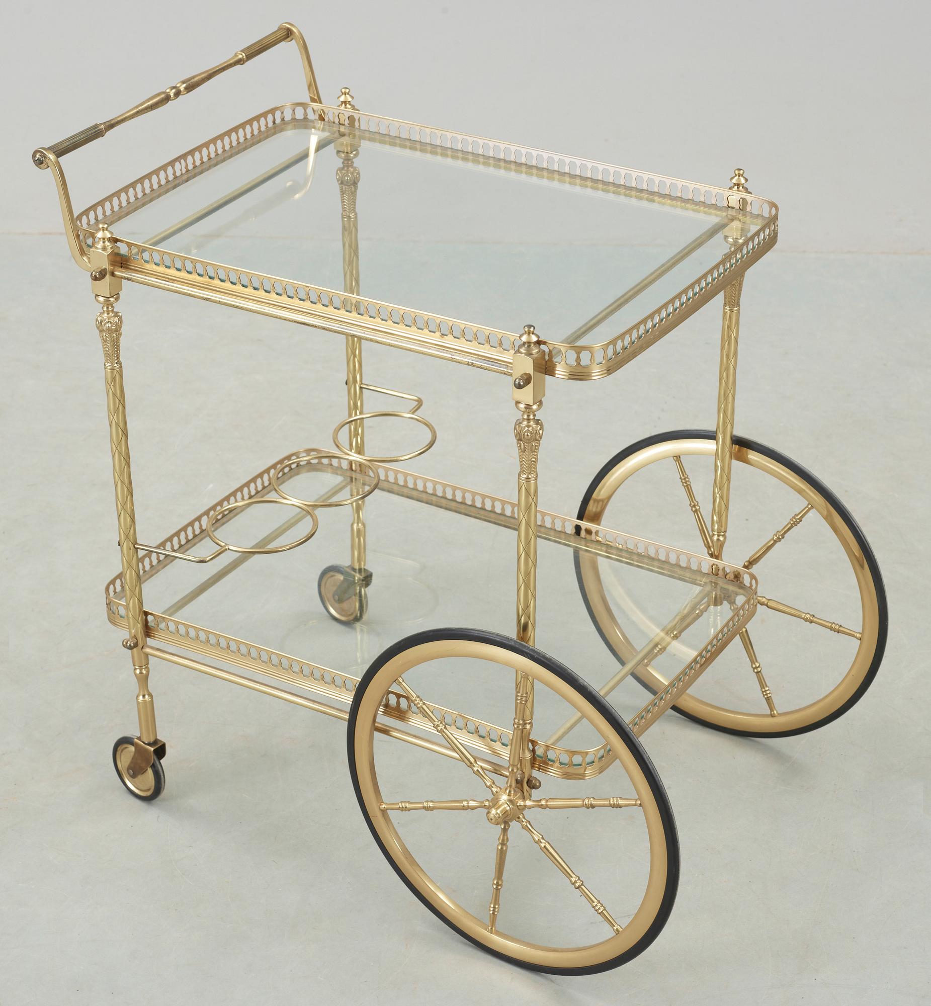 SERVERINGSVAGN, mässing, 1900-talets mitt.