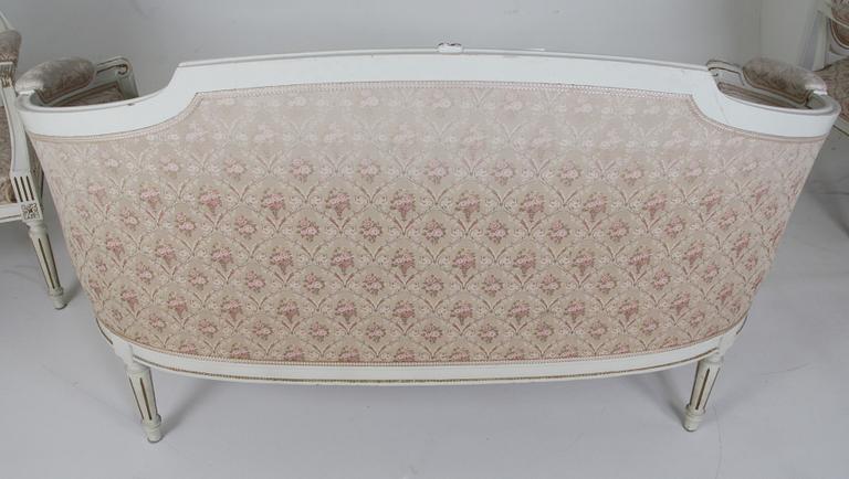 SALONGSMÖBLEMANG, 3 delar, gustaviansk stil, 1900-tal.