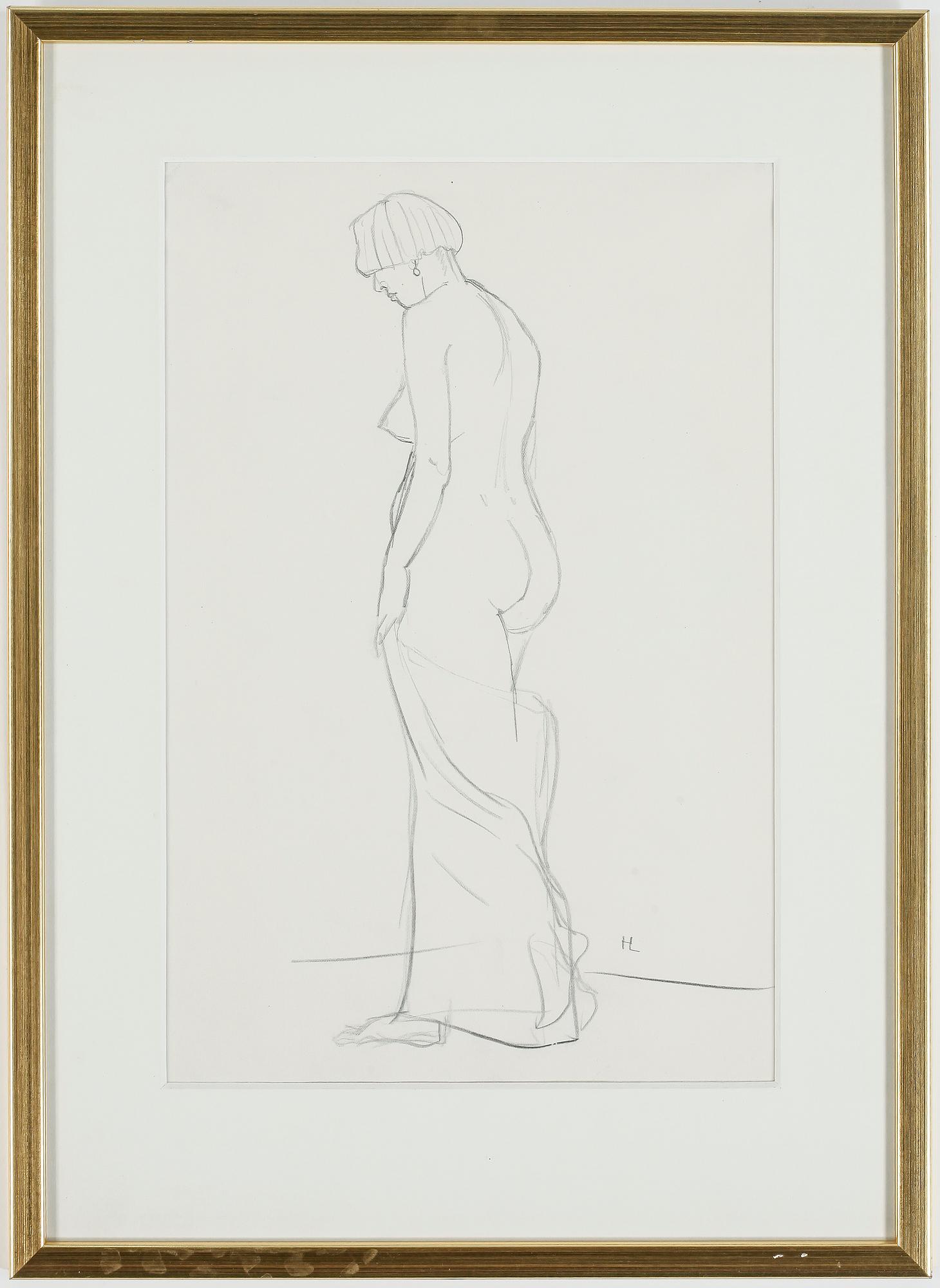 HILDING LINNQVIST, teckning, monogramsignerad.