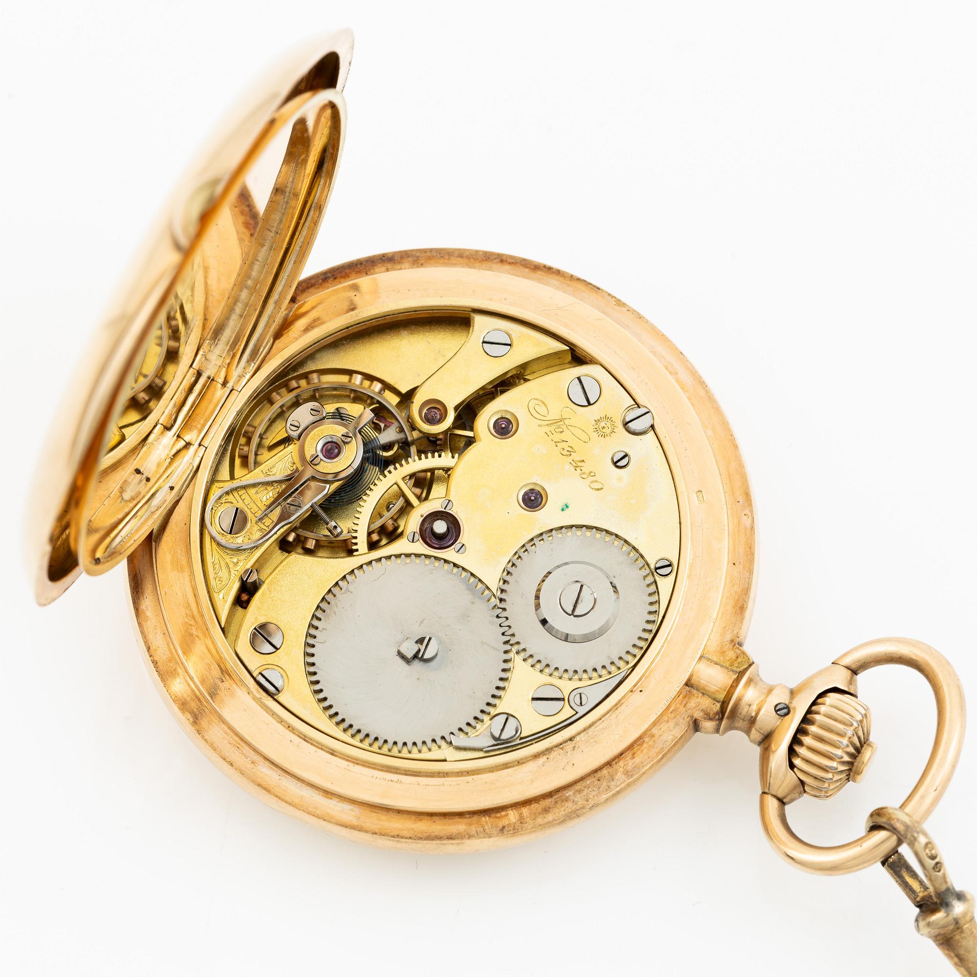 Pocket watch, hunter, 55 mm.