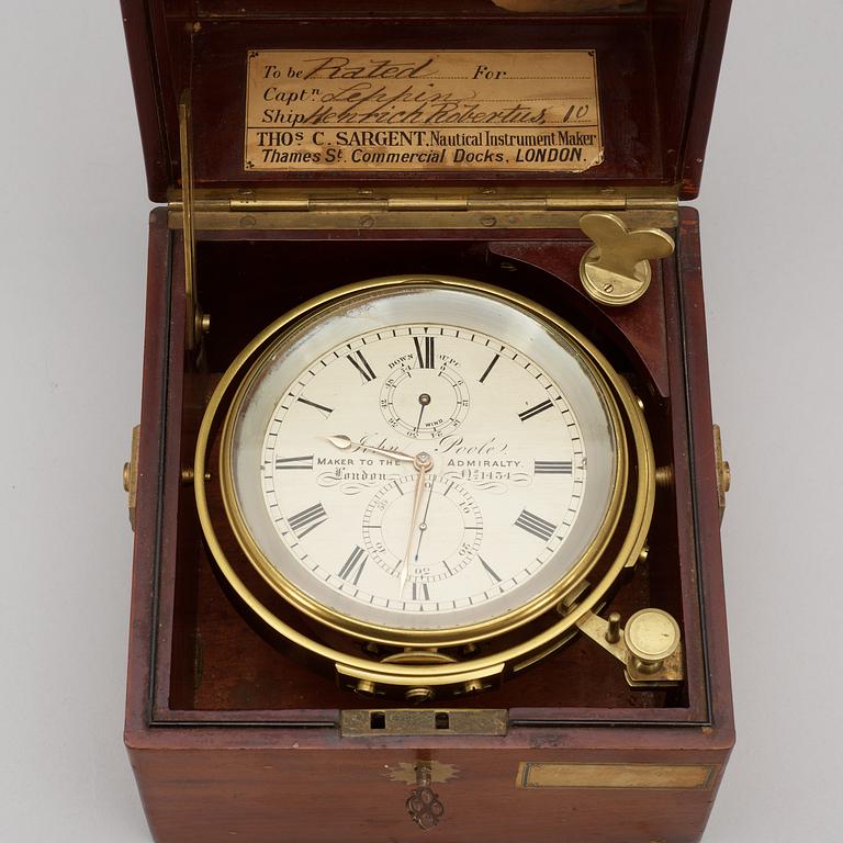 A 19th century marine chronometer marked John Poole (1832-81) London.
