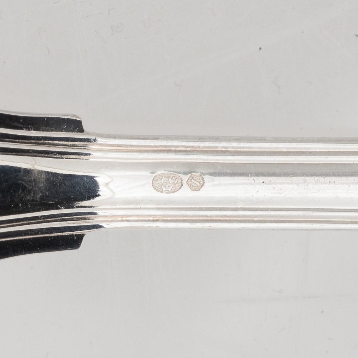 Besticksdelar, 24 st, silver, "Gammal dansk/Old Danish", bl a Cohr, Danmark.