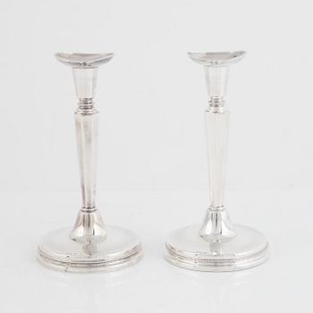 Eric Löfman, a pair of Swedish silver candlesticks, Uppsala 1966.