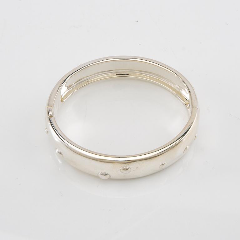 Montblanc, bracelet and ring, silver.