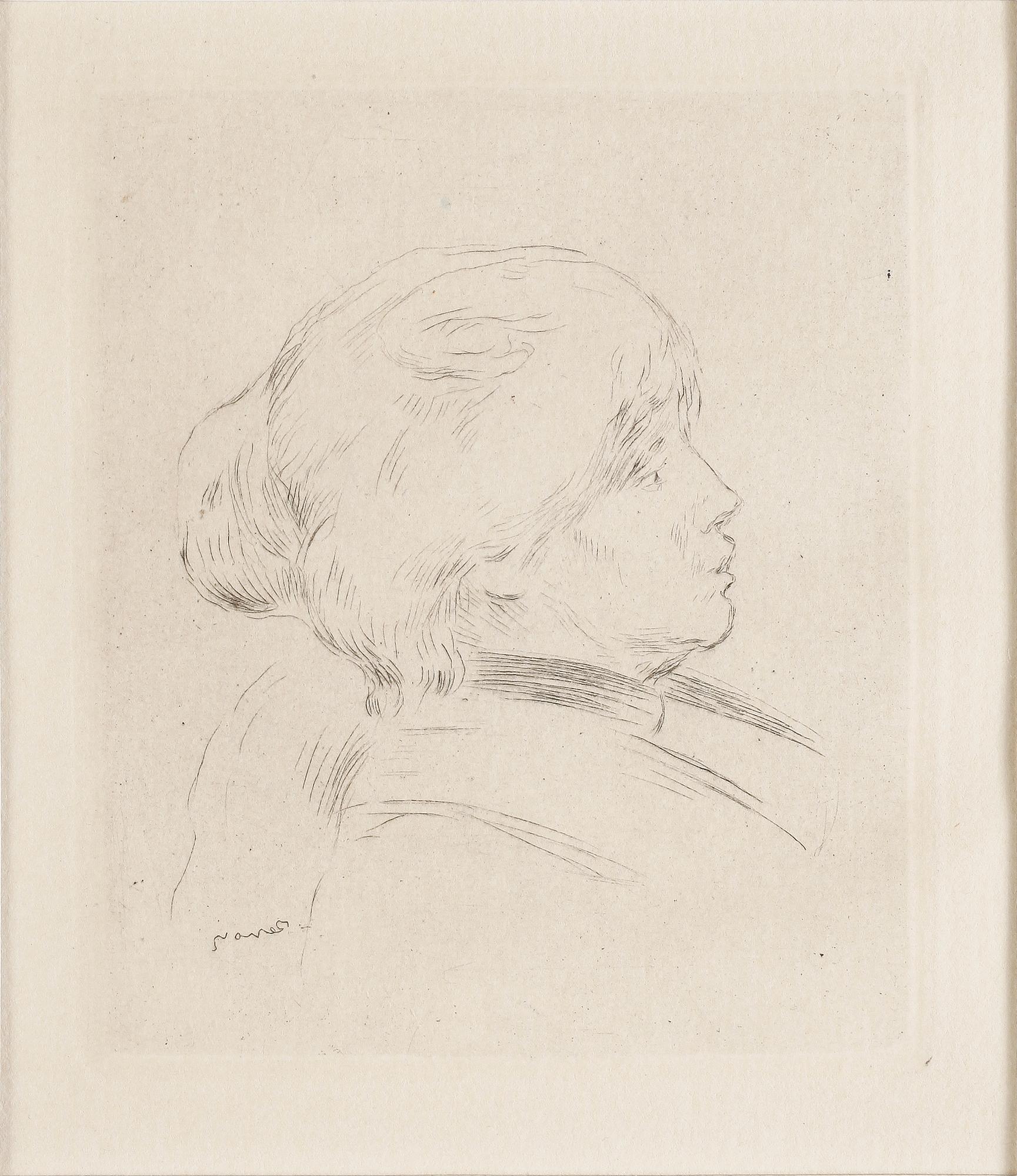 PIERRE-AUGUSTE RENOIR, etsning, motiv från 1892, tryckt ca 1923, signerad i plåten.