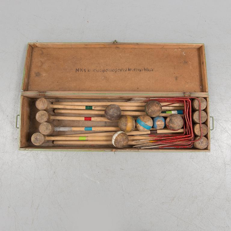 A set of croquet tools, Nordiska Kompaniet Stockholm, first half of the 20th century.
