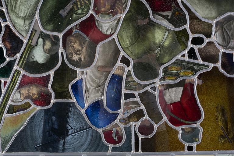 BLYGLASFÖNSTER, omkring 1900-talets mitt.