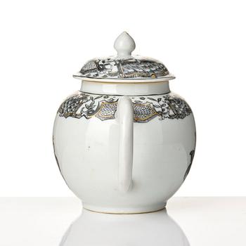 A grisaille tea pot with cover, Qing dynasty, Qianlong (1736-95).