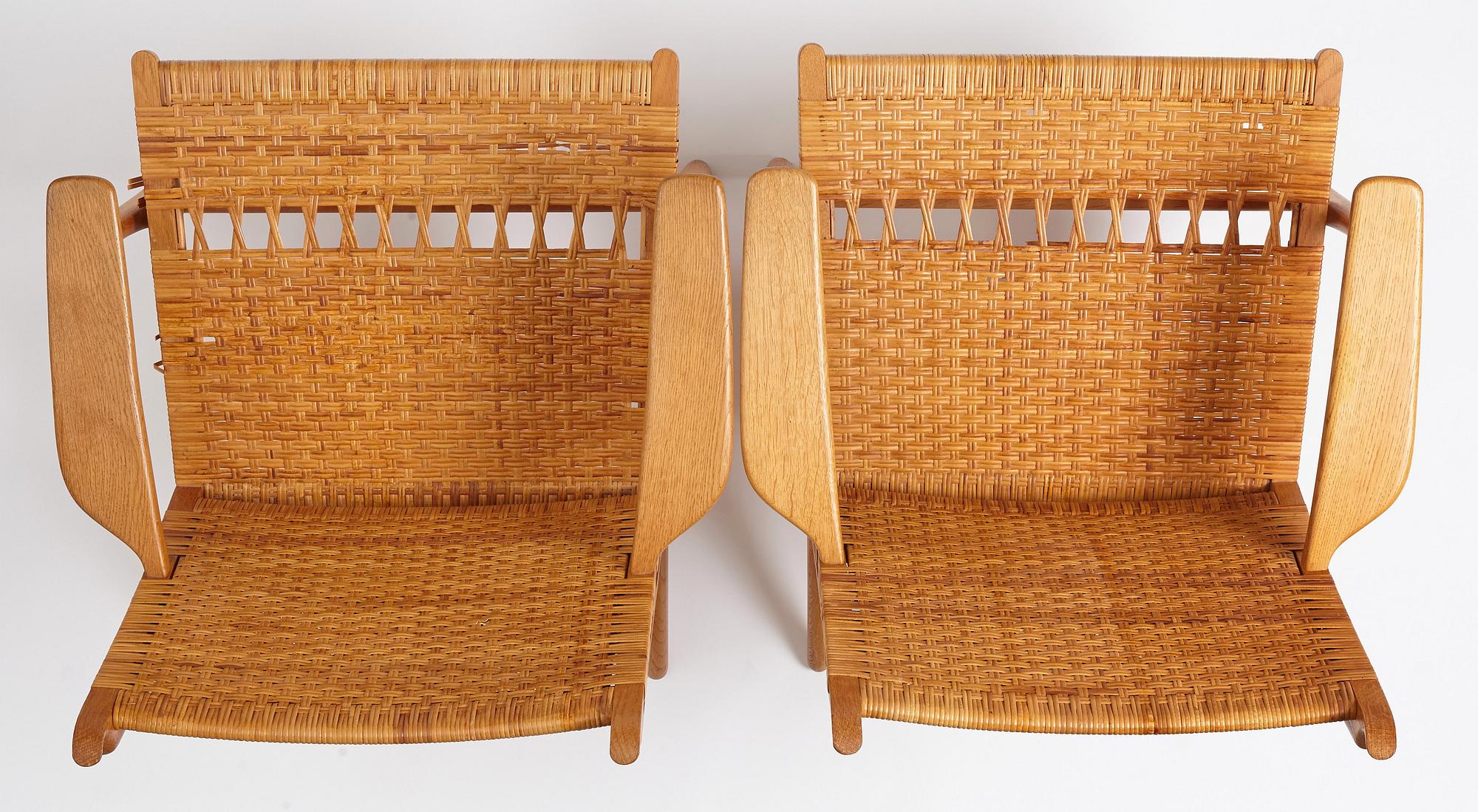 Hans J. Wegner, ett par fåtöljer "CH-27", Carl Hansen & Son, Danmark.