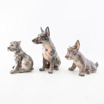 Jens Peter Dahl-Jensen, figurines 3 pcs Denmark porcelain.
