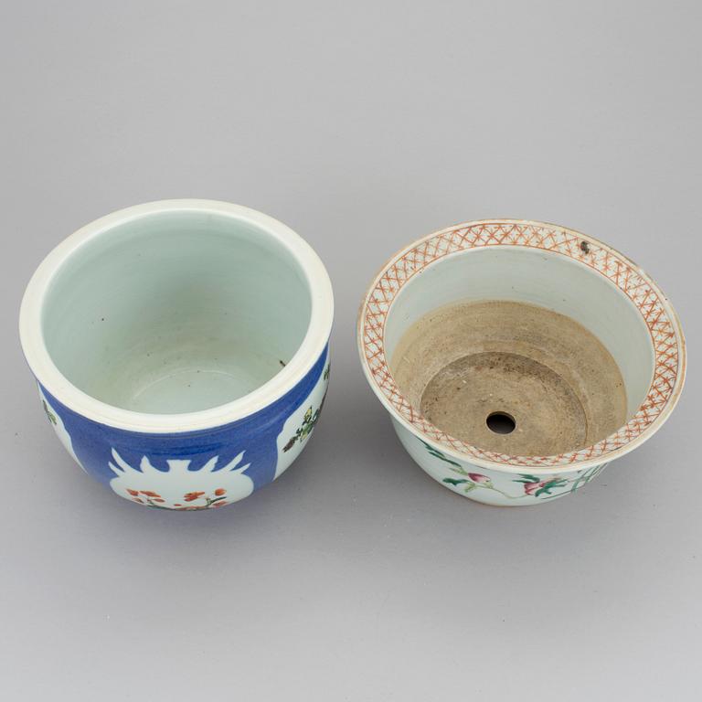 Two Chinese flower pots, 20th Century.