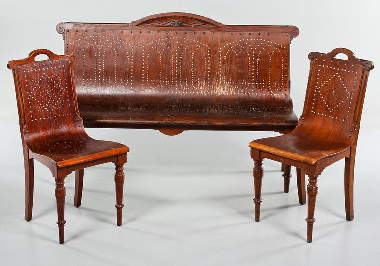 SOFFA samt STOLAR, ett par, 1900-talets första del.