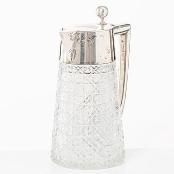 Jug, glass and silver, Axelsons GAB, Stockholm 1899.