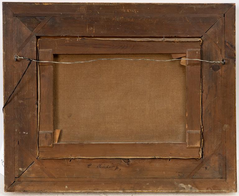 Unknown artist, 19th century, Moonlit landscape.