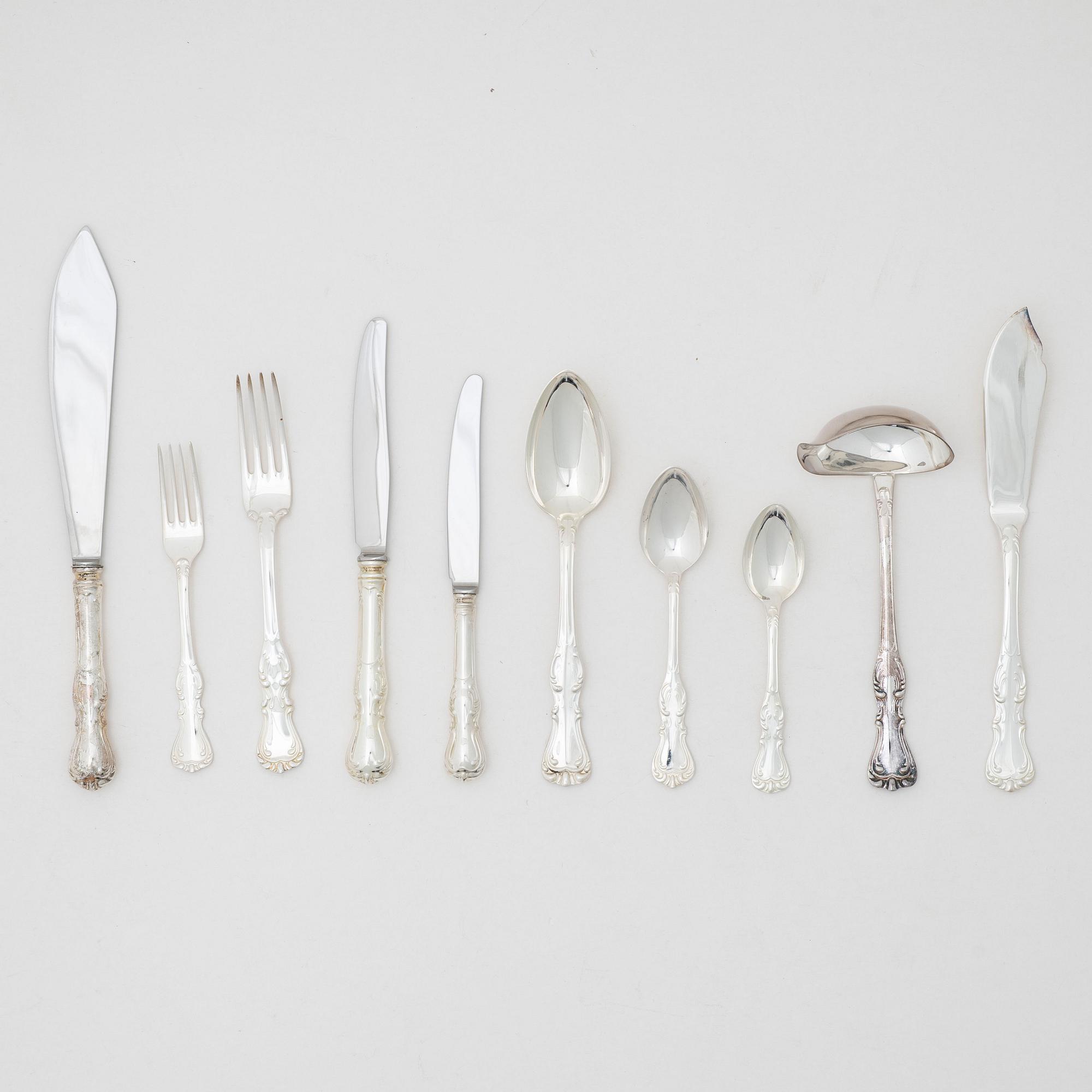 A Swedish silver cutlery set, model Prince Albert, GAB, Eskilstuna, some 1982 (98 pieces).